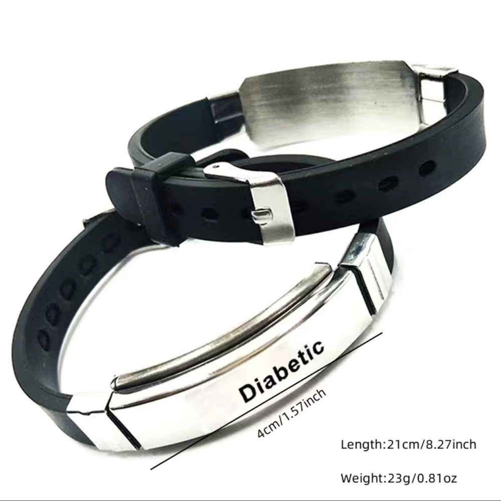 🔴 CLEARANCE🔖NWT 🏥 STAINLESS STEEL/BLACK EMERGENCY “ALZHEIMERS” MEDICAL BRACELET - Picture 4 of 6